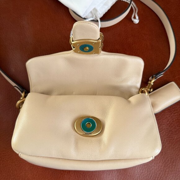 Coach Pillow Tabby Ivory Leather Shoulder Bag 18 - Picture 11 of 16